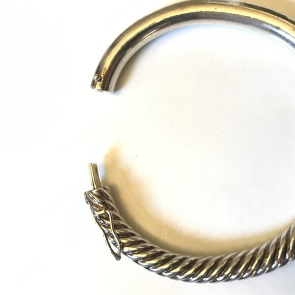 David Yurman Cable Hinge Bangle Bracelet Womens .925 Sterling Silver Twisted DY - Picture 6 of 10
